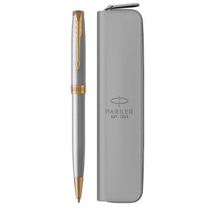 Набор Parker Sonnet Stainless Steel GT (шариковая ручка + чехол)
